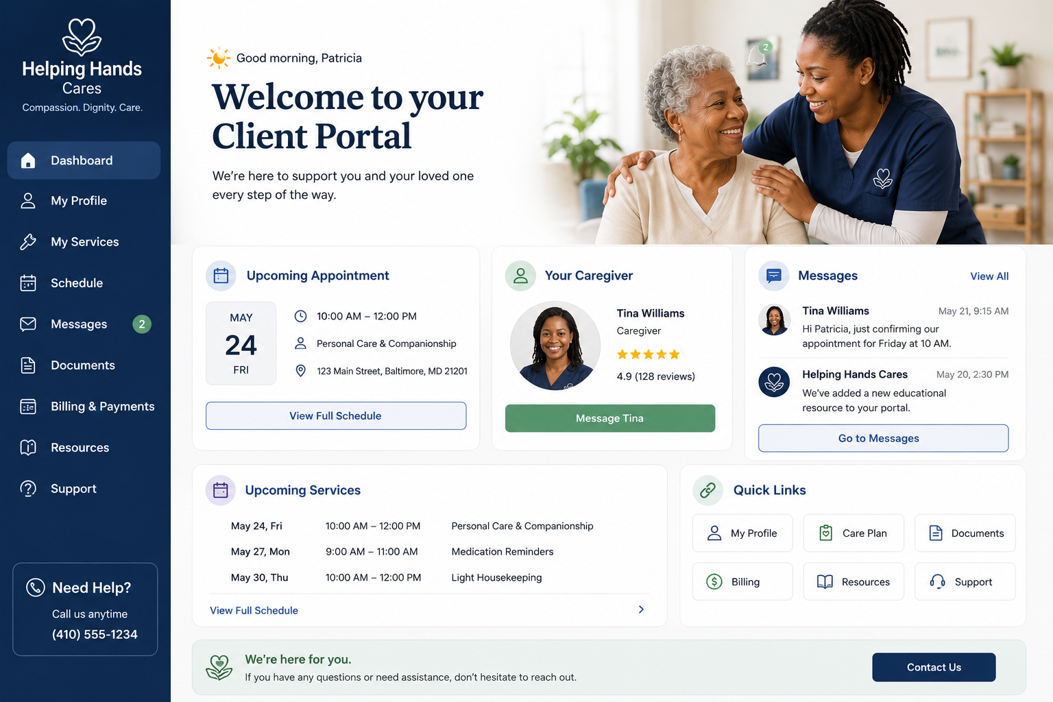 Client portal preview